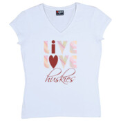 *New* Live Love Huskies Women's V-Neck T-shirt